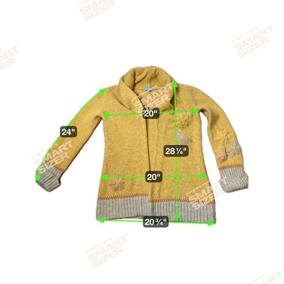 VTG ESCADA SPORT Wool Mohair Shawl Collar Cardigan M Mustard Artsy Boho Luxury - Picture 8 of 8